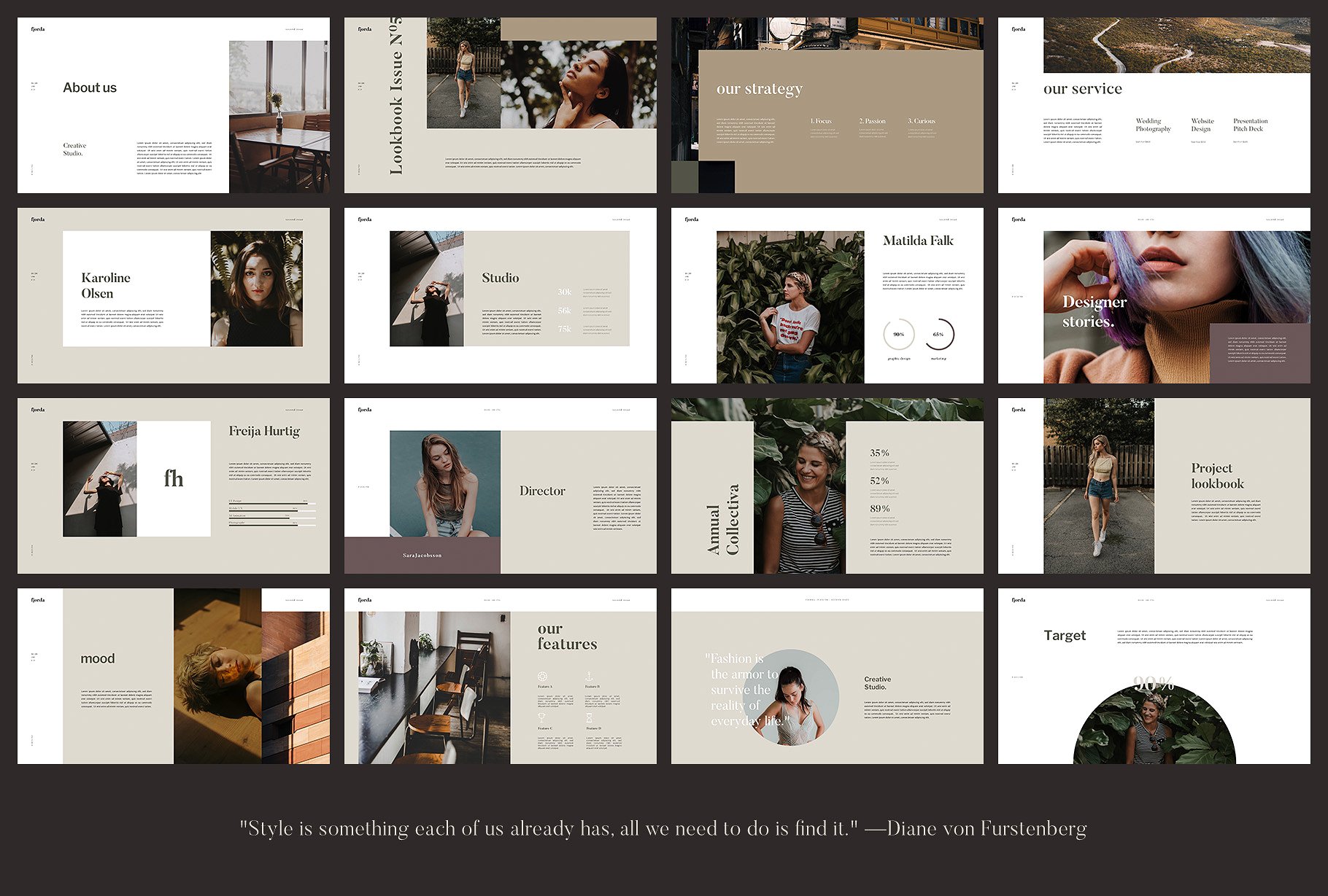时尚ppt素材模板 FJORDA – Keynote Template