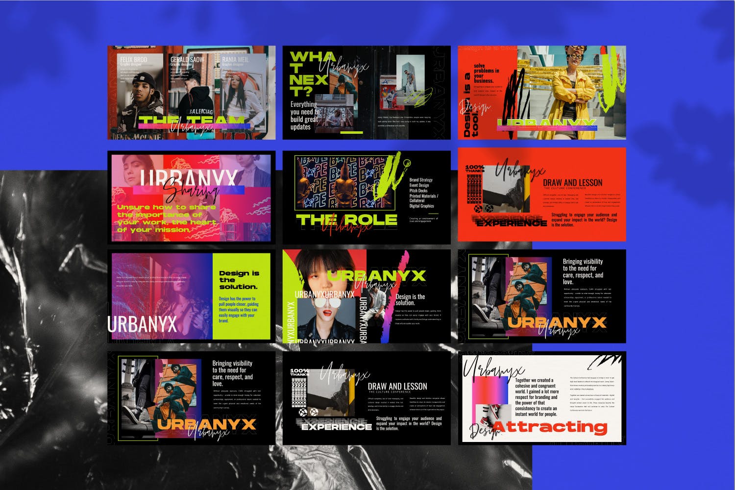 富有激情的色彩强烈的PPT模板下载[PPTX]