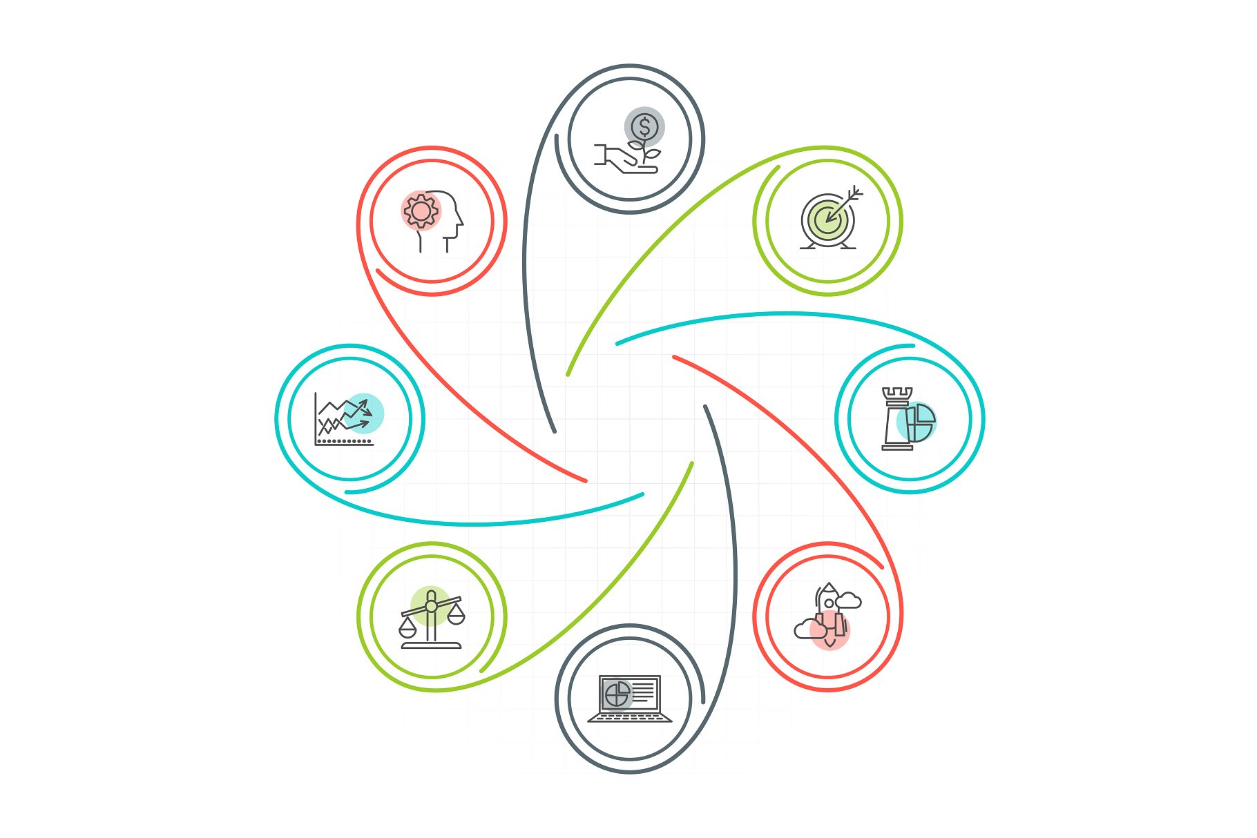 ppt素材信息图表 Linear elements for infographic v.18