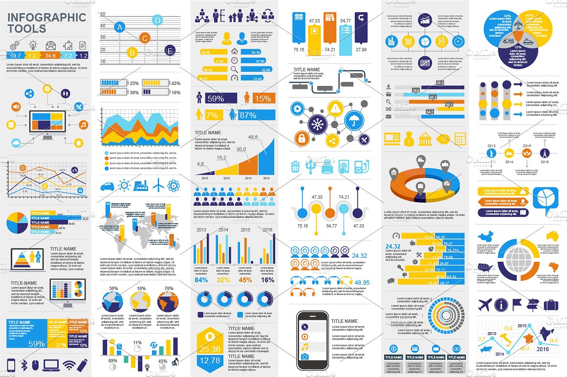 数据图表ppt素材 Infographic Elements