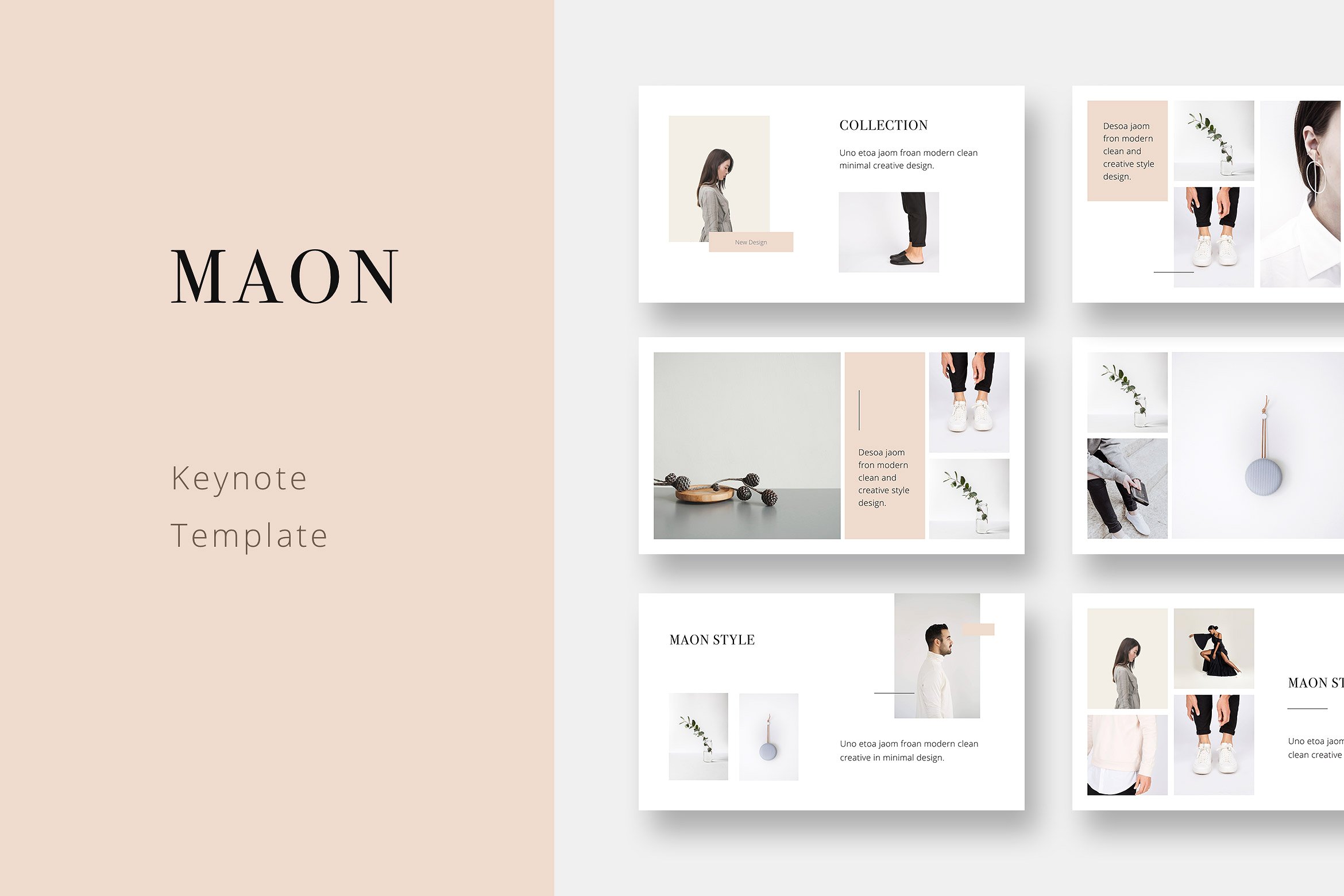 时尚杂志风ppt素材 MAON – Keynote Template