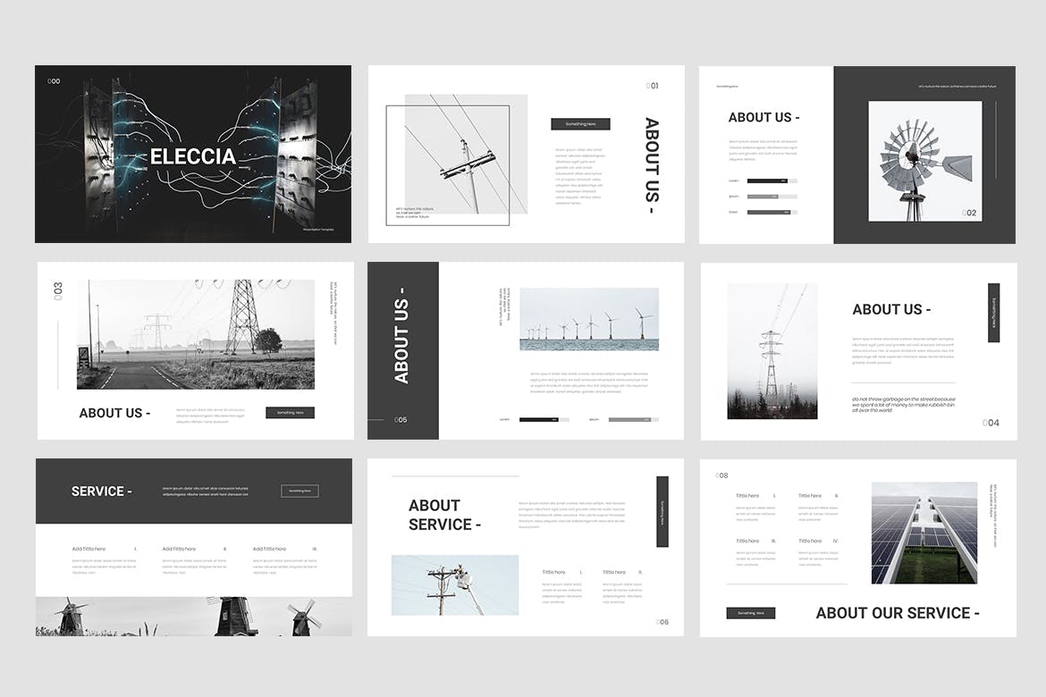 时尚简约高端可再生能源环保绿色清洁能源公司powerpoint幻灯片演示模板（pptx）