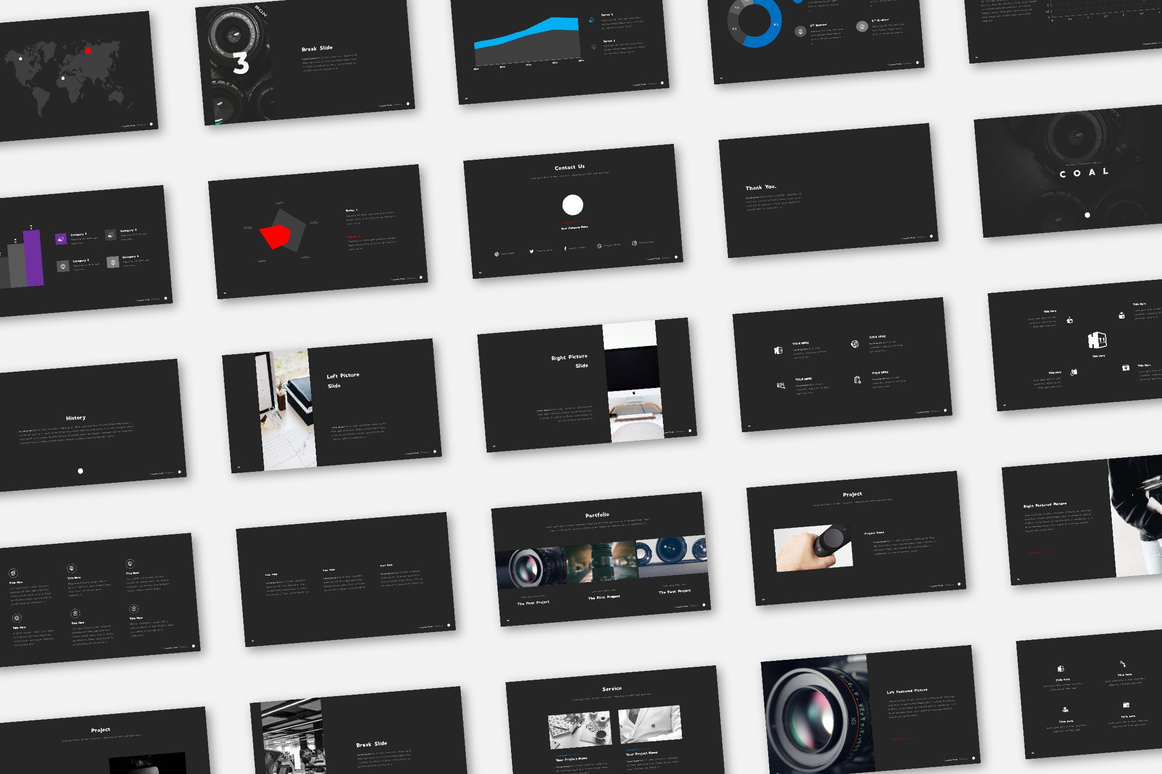 酷炫设计感的简洁的ppt模板[PPTX]