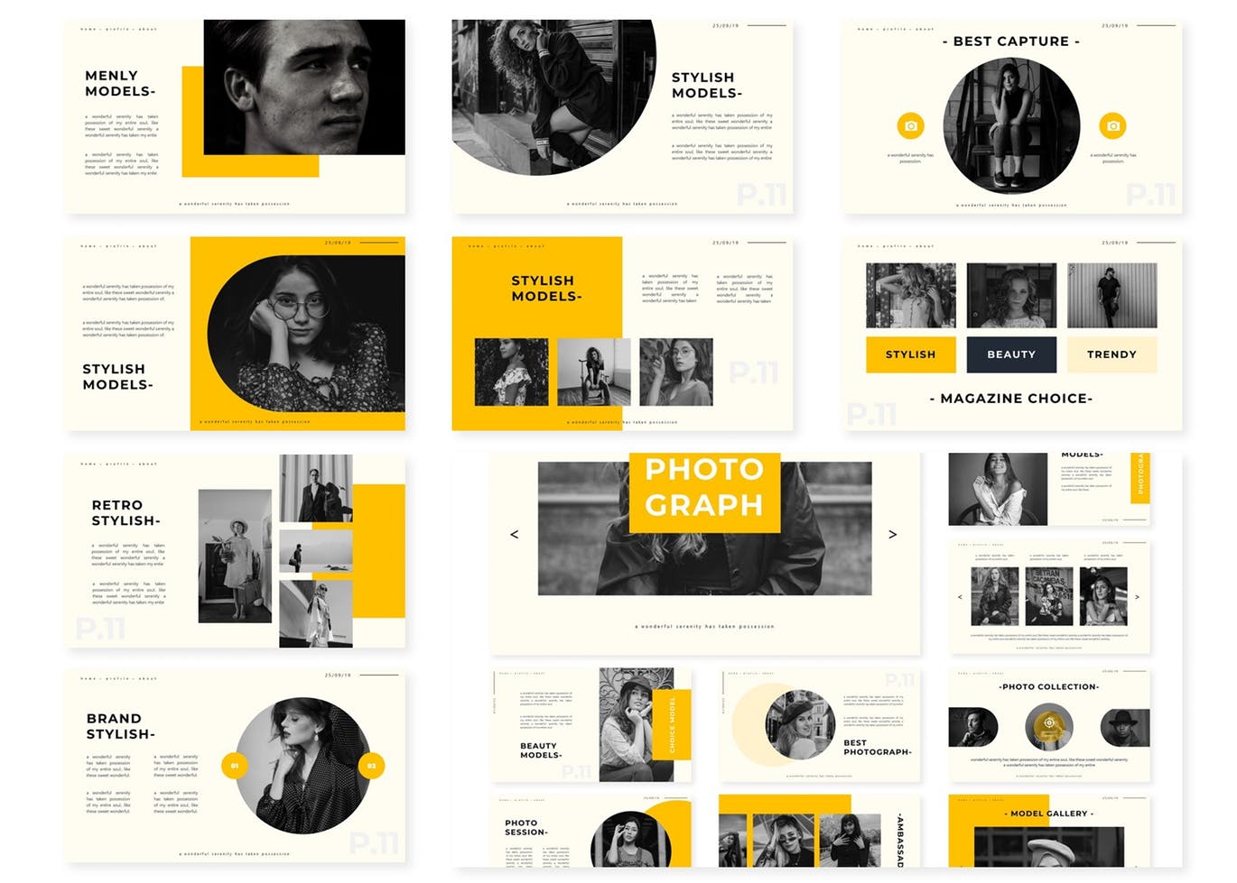 时尚高端多用途的高品质简约powerpoint幻灯片演示模板（pptx）