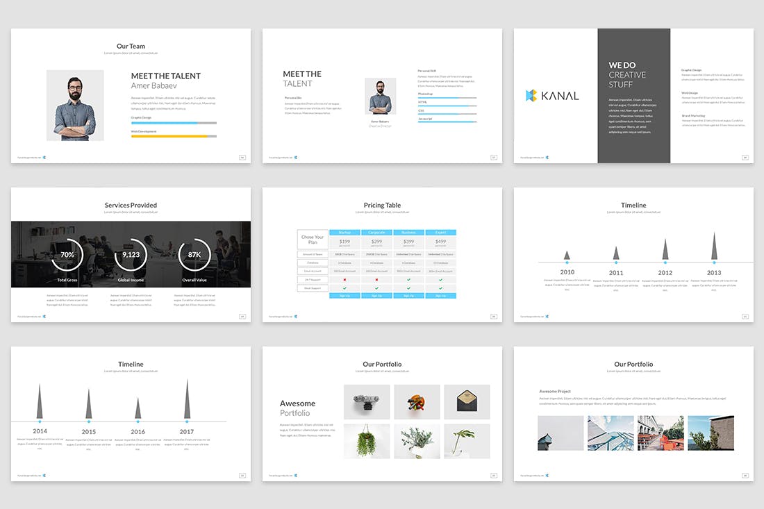 PPT模板 | 高级品牌黑白灰创意极简主题设计演示文稿幻灯片KEY