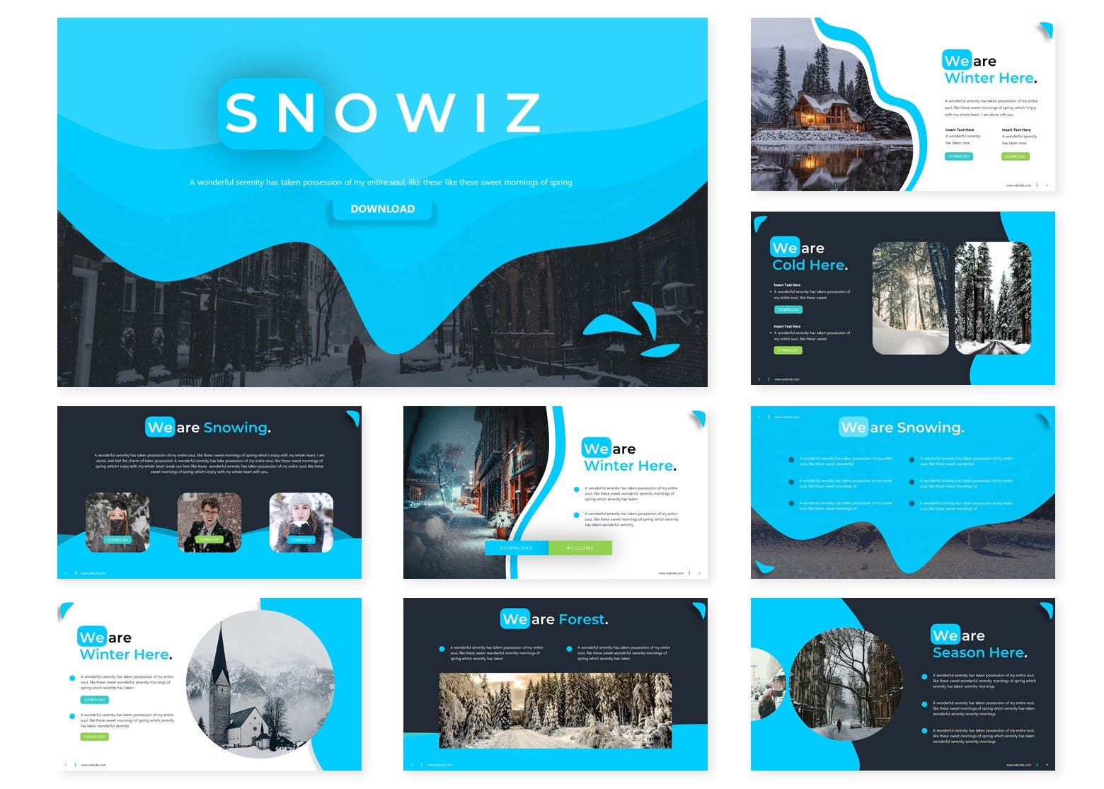 冬季风格PPT模板 年终总结ppt模板 工作汇报ppt模板 精美ppt模板[PPTX]