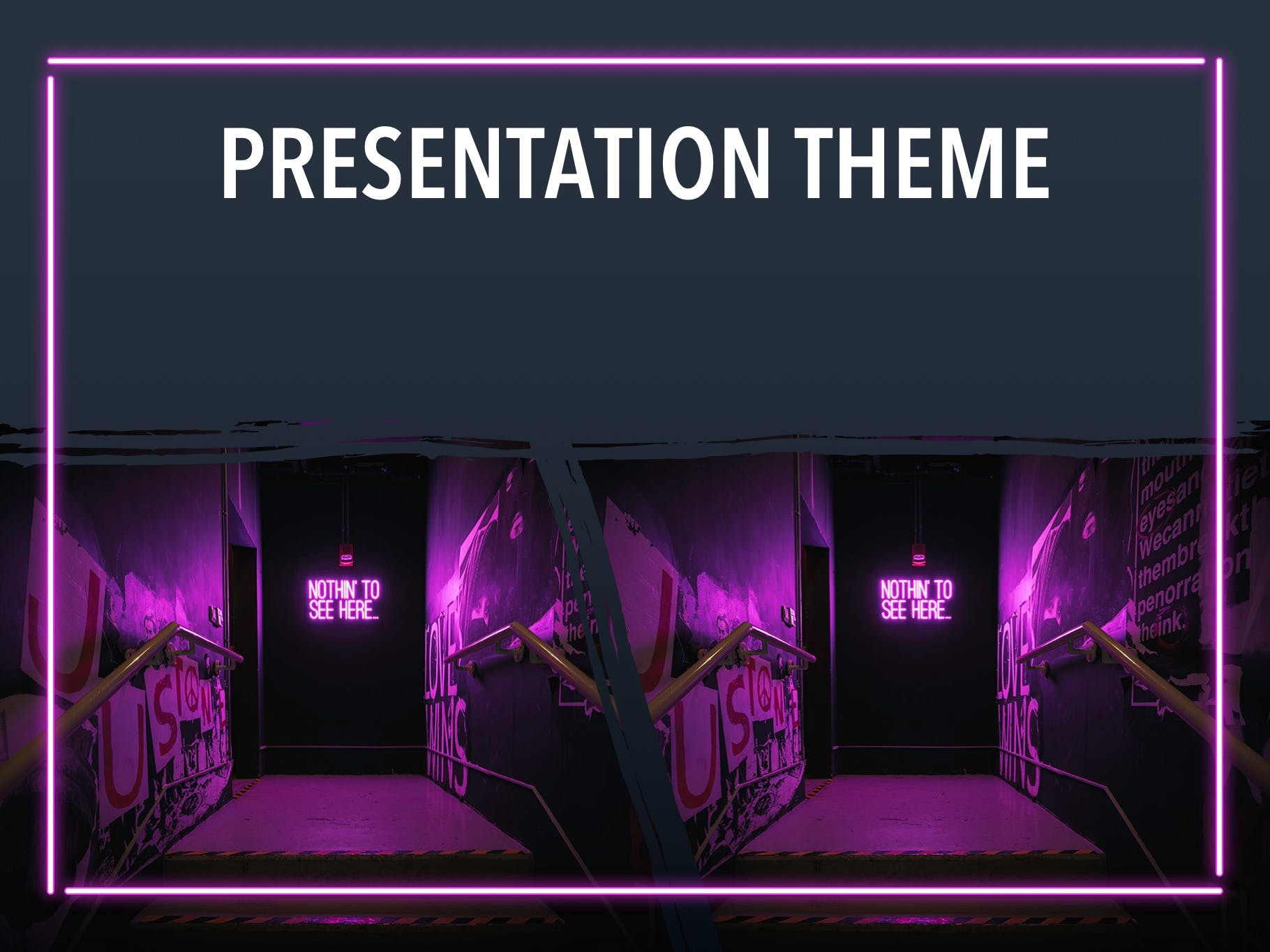 夜店霓虹灯风格的经典PPT模板下载[PPTX]