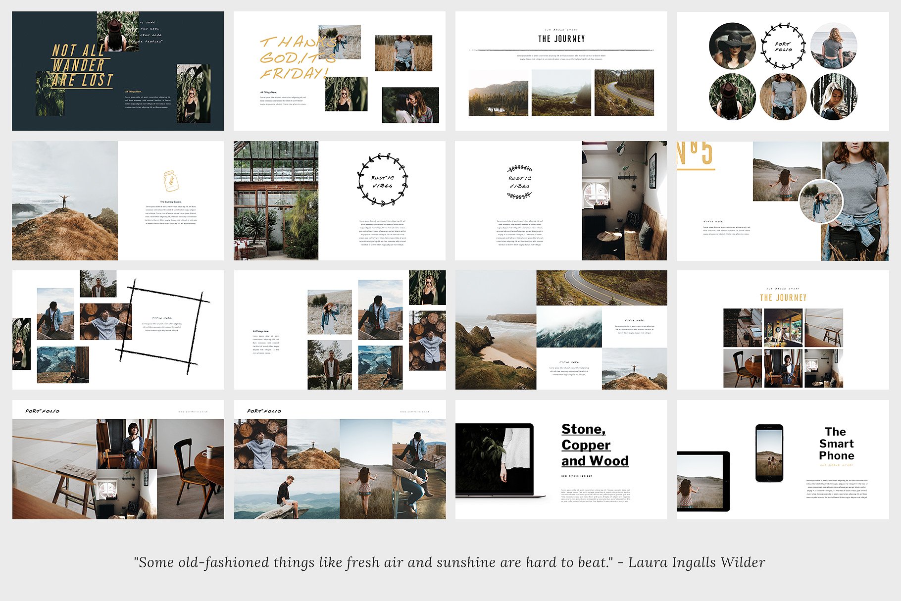时尚ppt素材模板 MONROE Lookbook Powerpoint Template