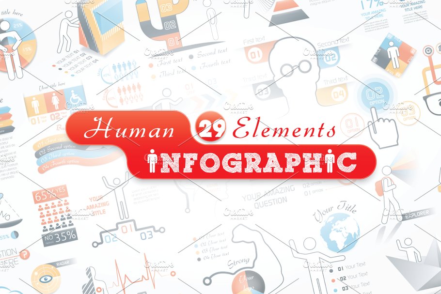 信息图表ppt素材 Human Infographic Bundle
