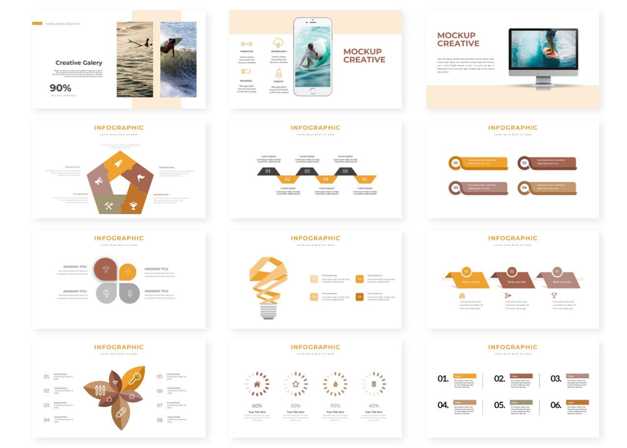 简约时尚高端优雅的Google Slide谷歌幻灯片演示模板（pptx）