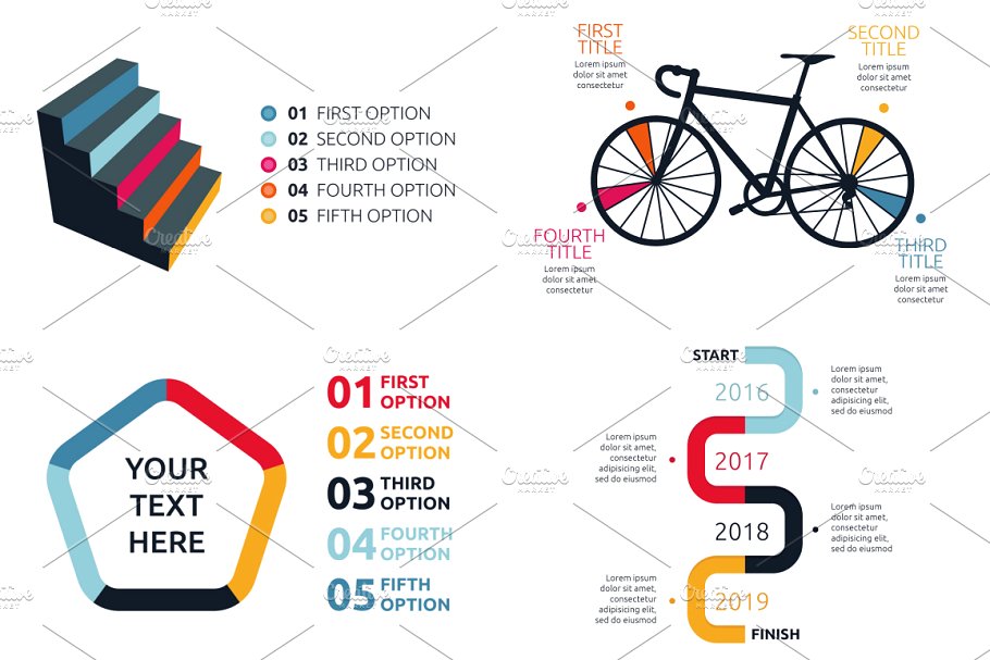 灵活的ppt素材信息图包 Flexible Infographic Bundle (vol.5)