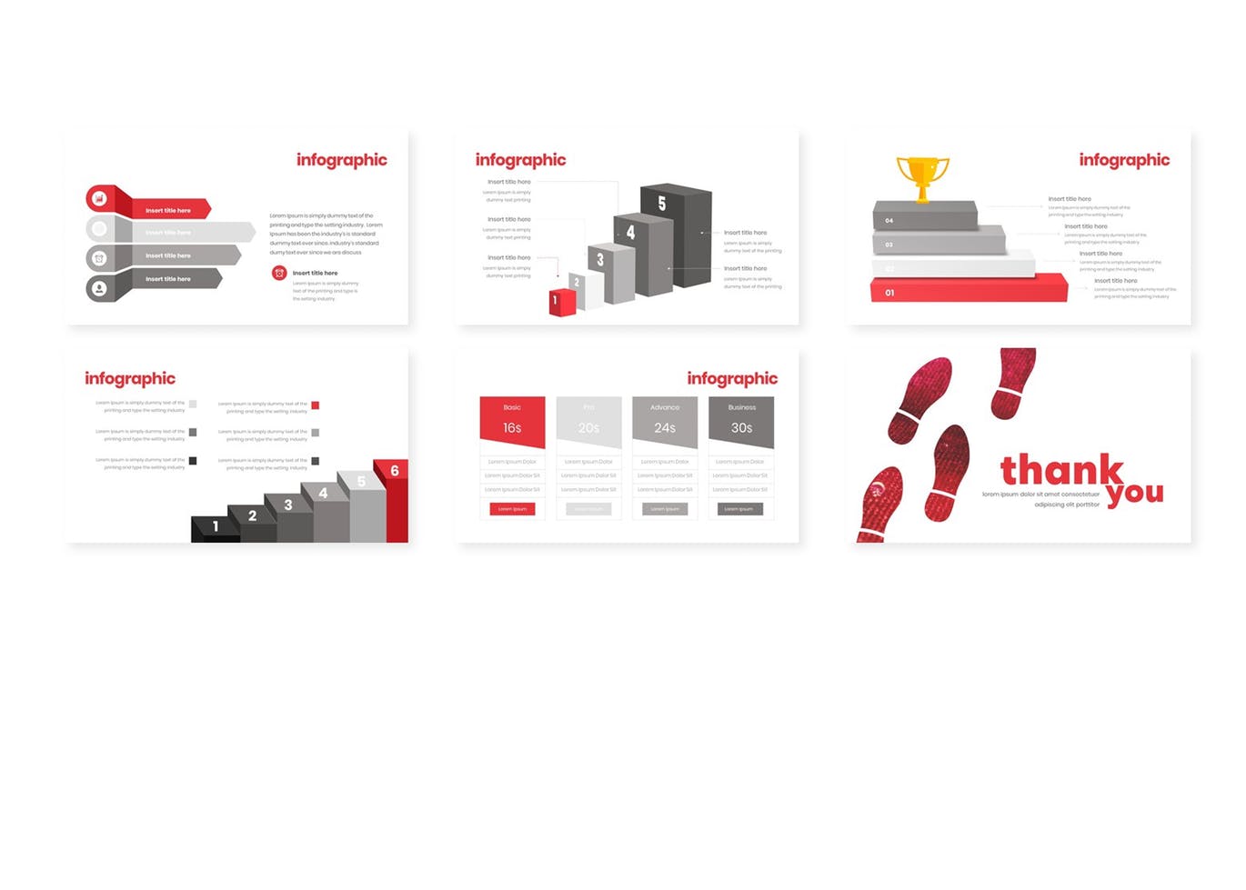 带有一步一个脚印元素的高品质少见稀有powerpoint幻灯片演示模板(pptx)