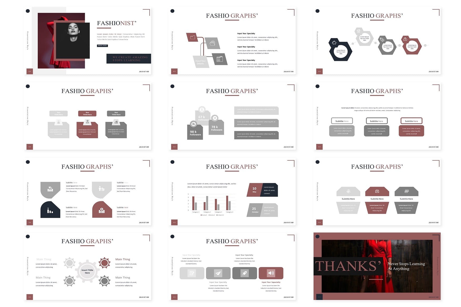 时尚杂志费风格的优秀ppt模板下载 [PPTX]