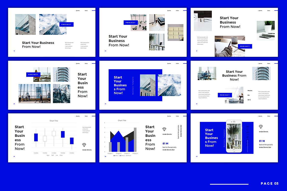 经典蓝色商业计划书PPT模板[PPTX]