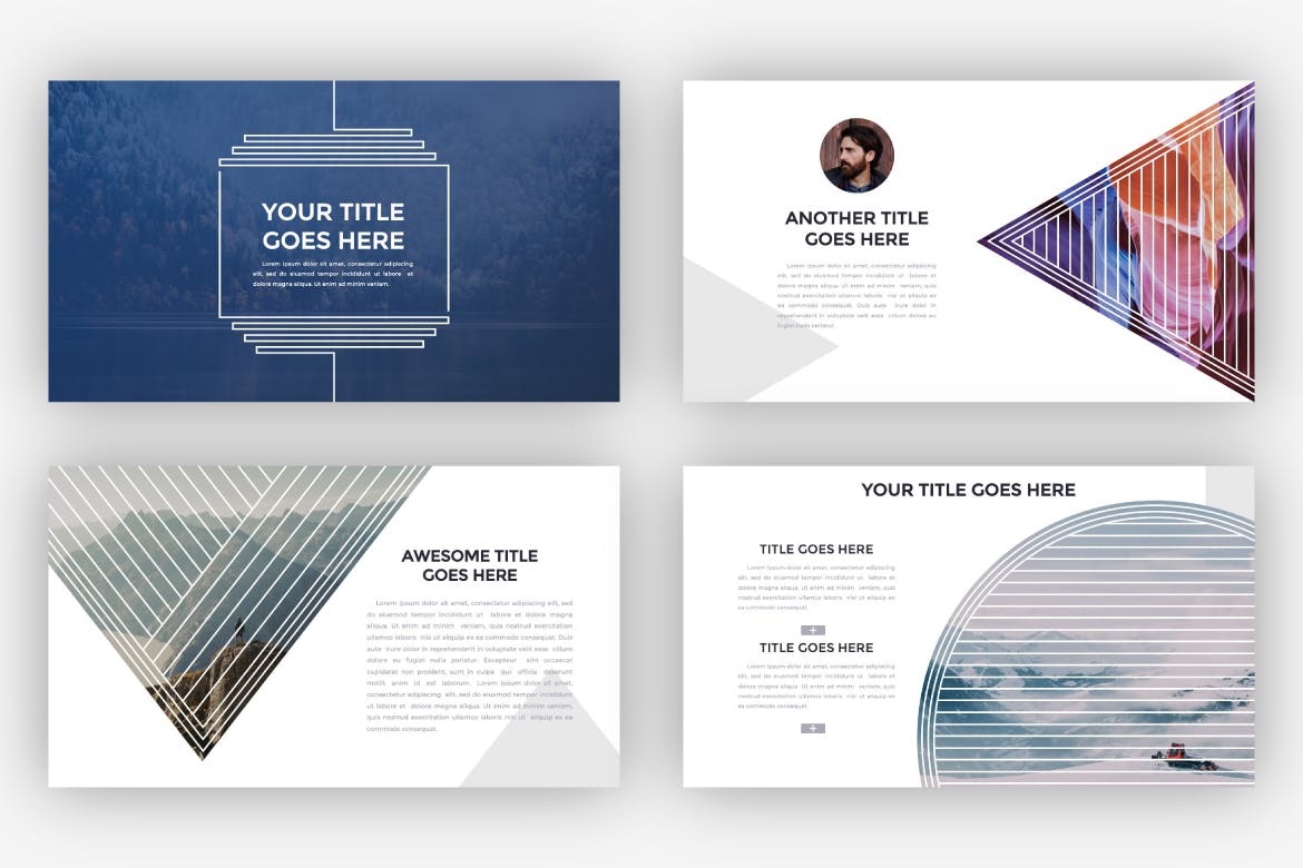 多几何设计图形创意PPT模板 ppt素材 精美商务ppt模板下载[PPTX]