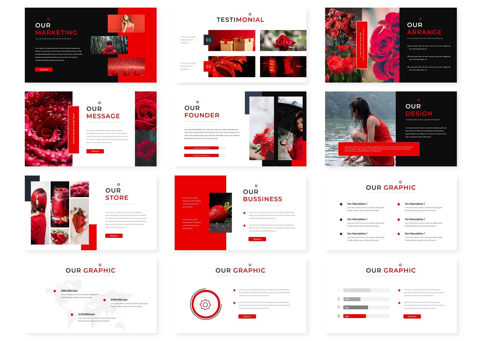 红色商务PPT模板 精美商务ppt模板下载 好看的ppt模板下载[PPTX]