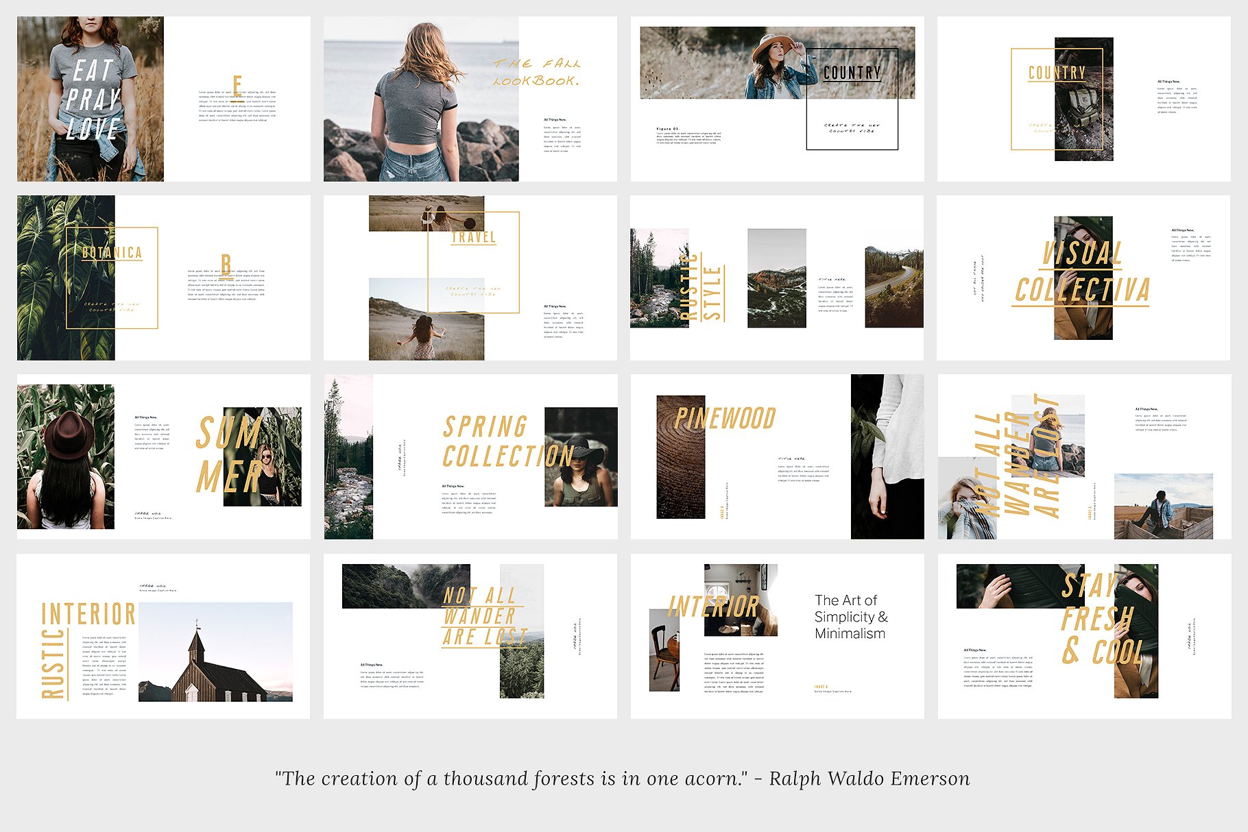 时尚ppt素材模板 MONROE Lookbook Powerpoint Template