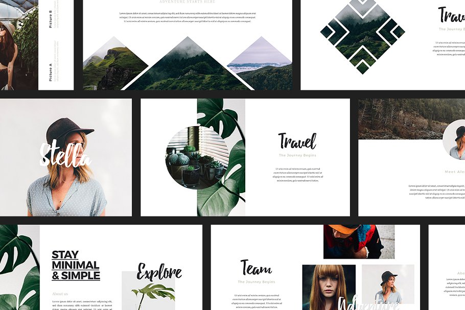 时尚ppt素材模板 ASCHA Lookbook Powerpoint Template