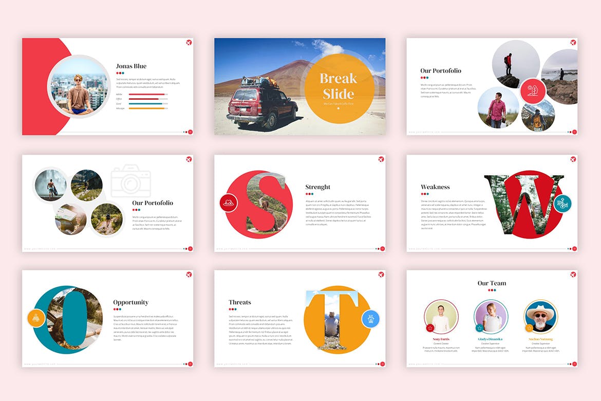 时尚的旅行旅游宣传PPT模板下载 [PPTX]