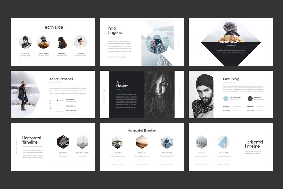 时尚幻灯片模板 Oreol PowerPoint Template