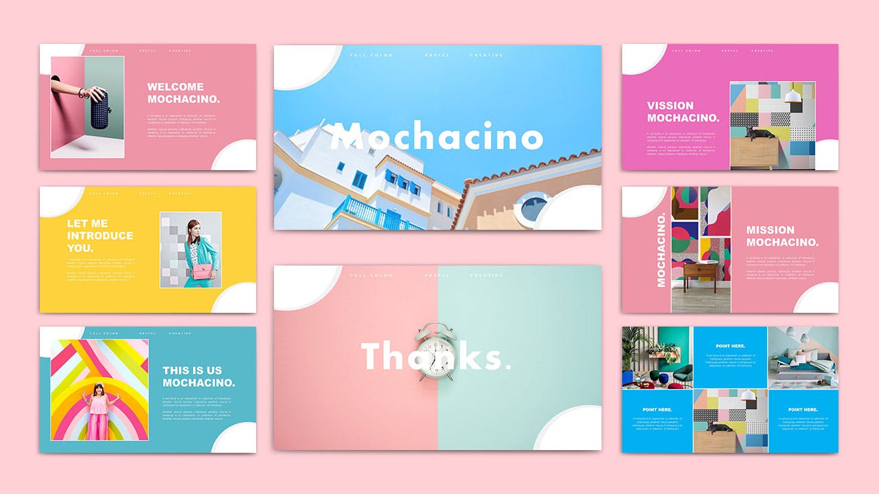 时尚配色活泼的创意PPT模板下载[PPTX]