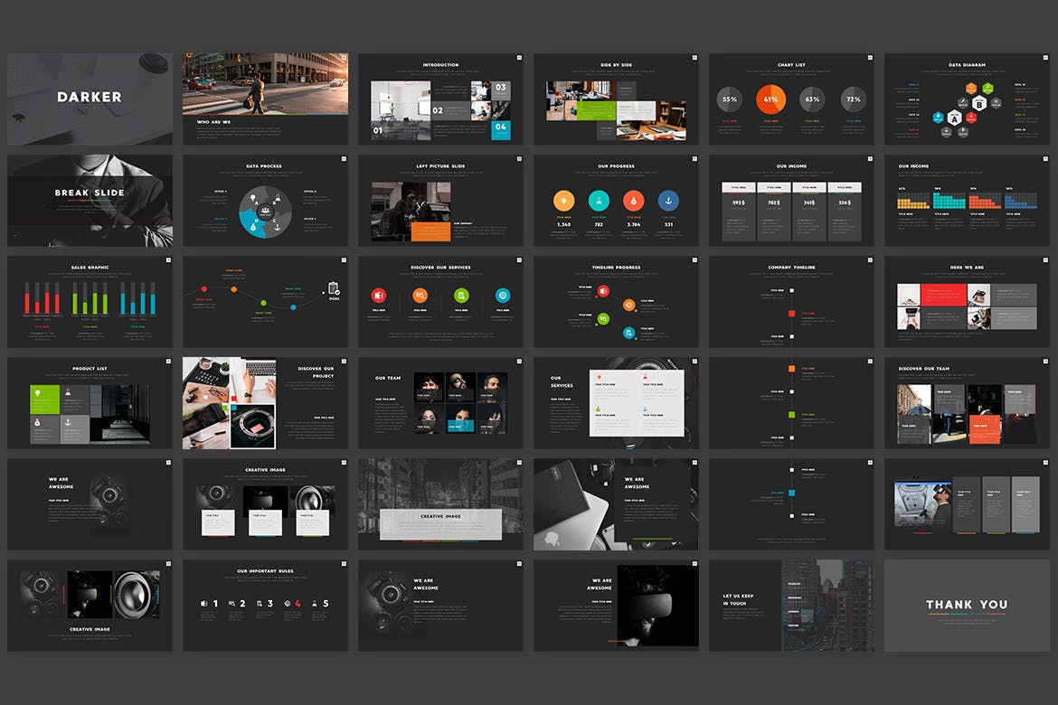 黑色配色的高品质高端商业商务大数据powerpoint幻灯片模板下载幻灯片演示模板(pptx)