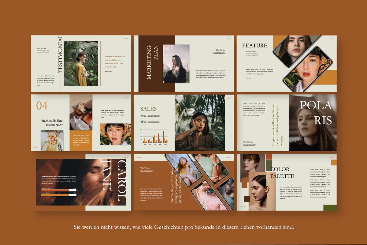 时尚现代风格的PPT幻灯片演示模板