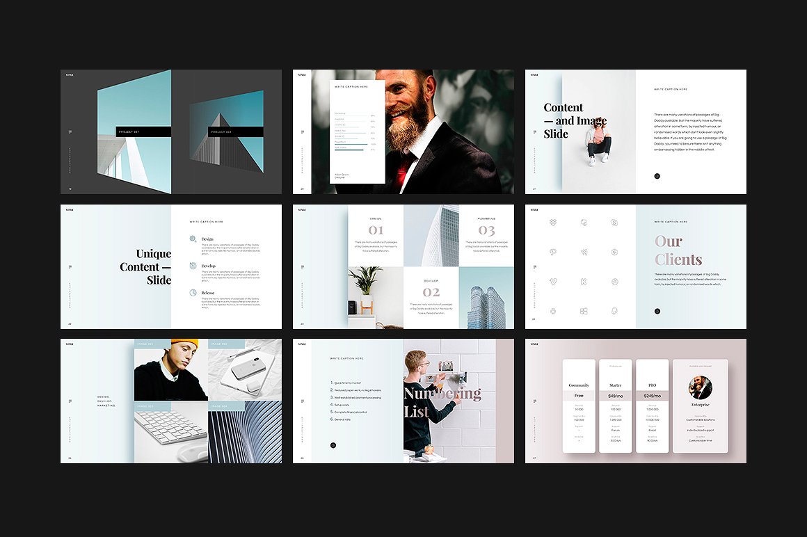 时尚简约ppt素材模板 STYLE Keynote Template