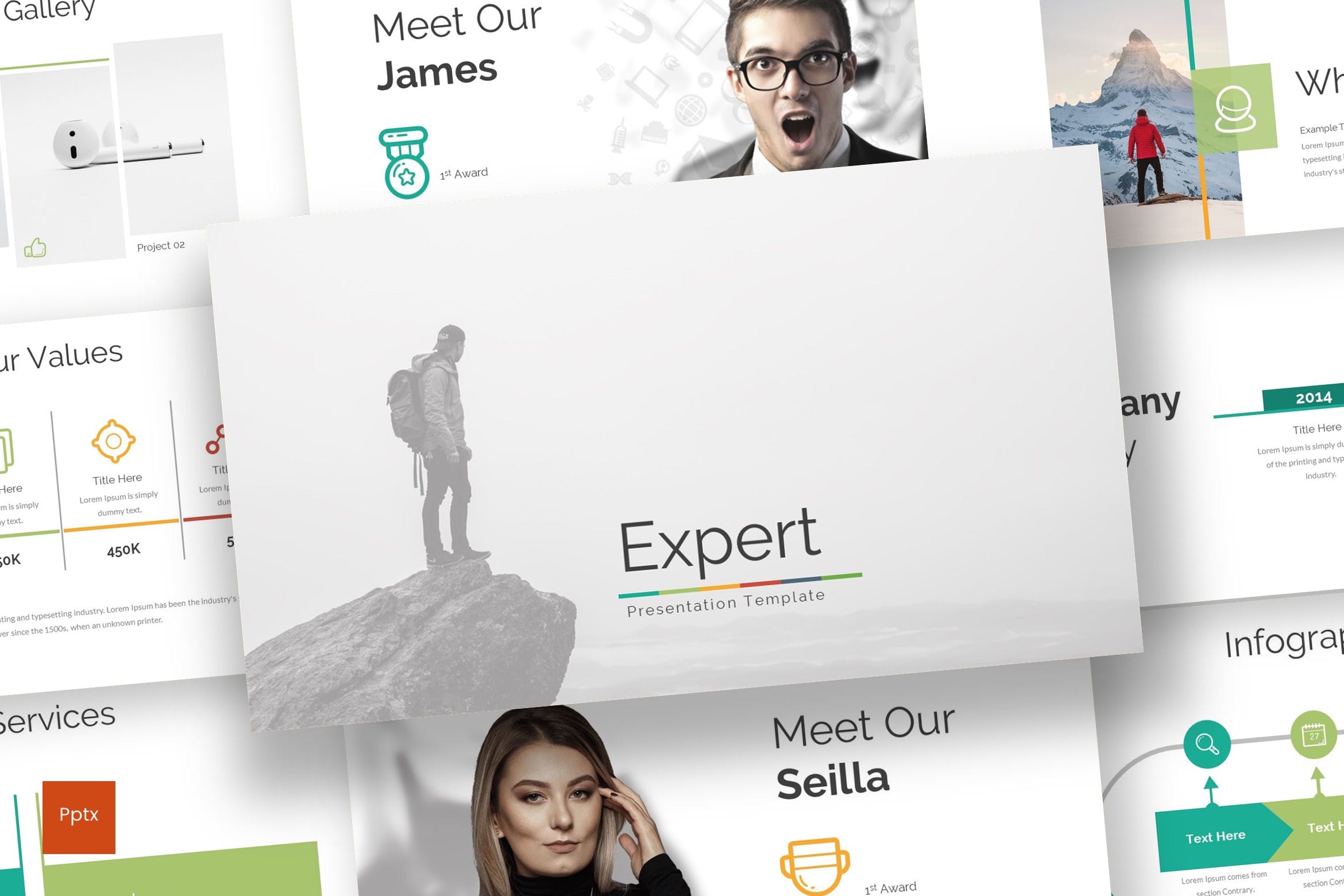 专业专家简洁ppt模板下载[PPTX]