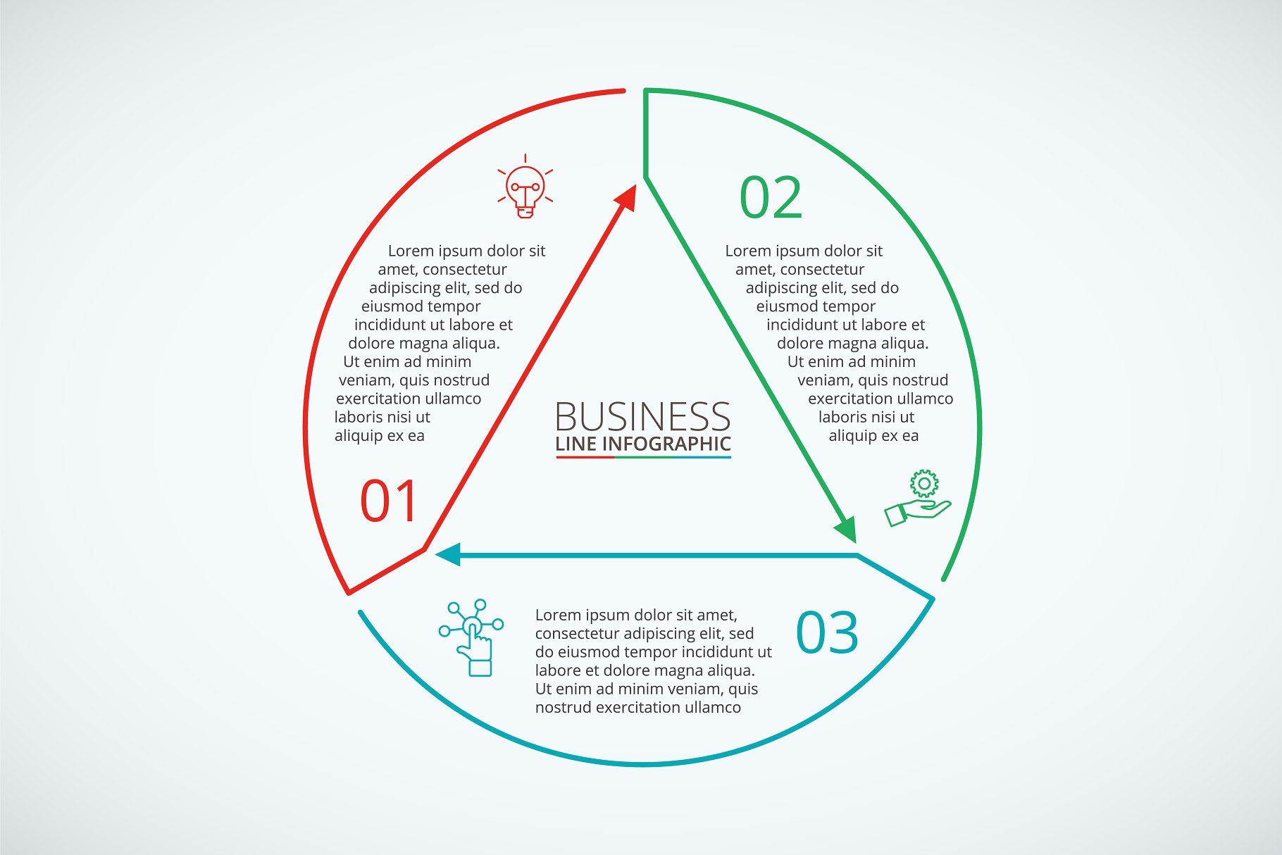 细线平面信息图表设计ppt模板 Line flat elements for infographic_3
