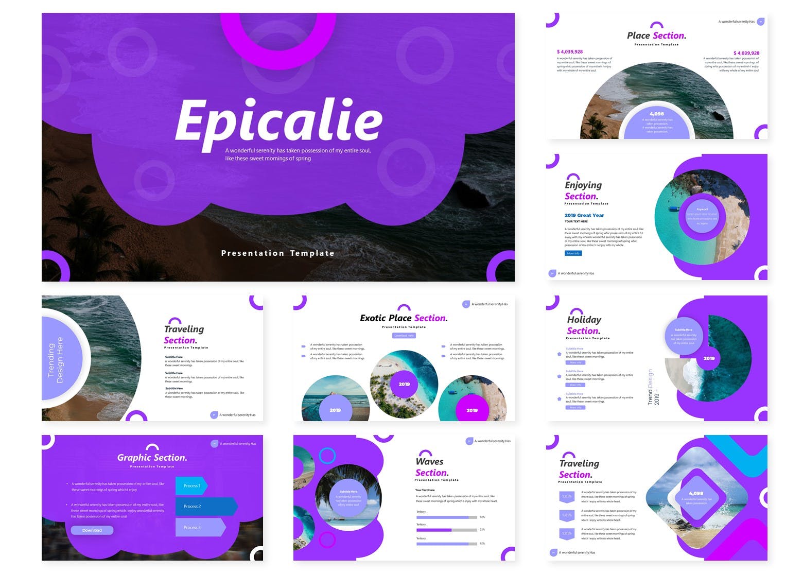 紫色时尚精美大数据展示ppt模板下载 [PPTX]