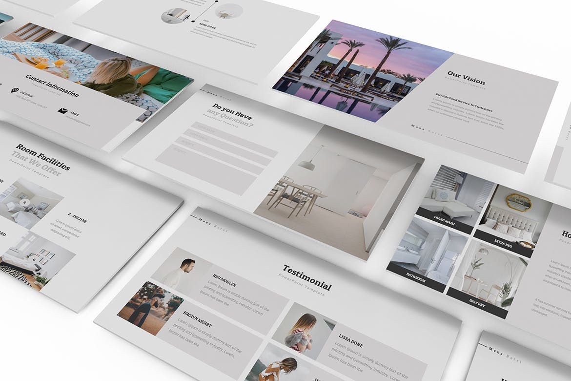 酒店设计展示的ppt简洁模板下载 [PPTX]