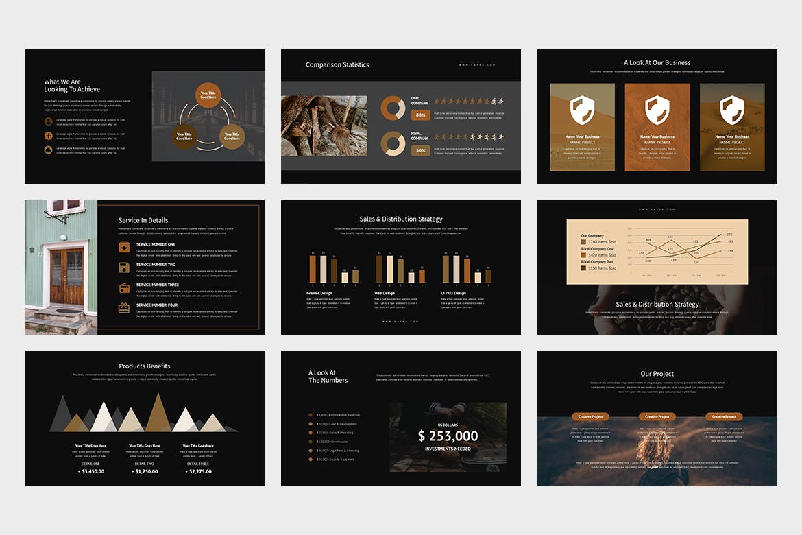 有创意的时尚高端的PPT模板下载 [PPTX]