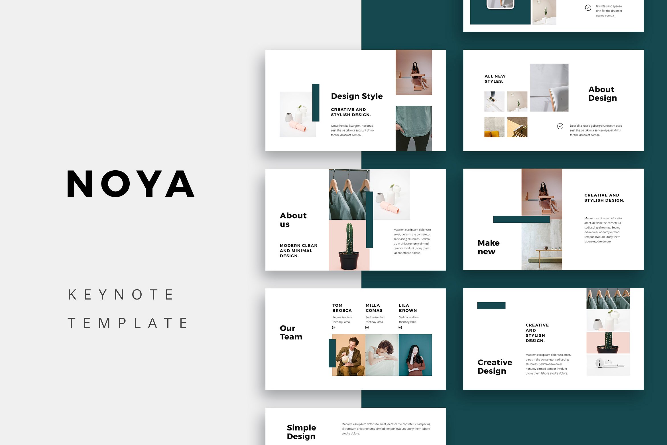 高端时尚ppt素材模板 NOYA – Keynote Template