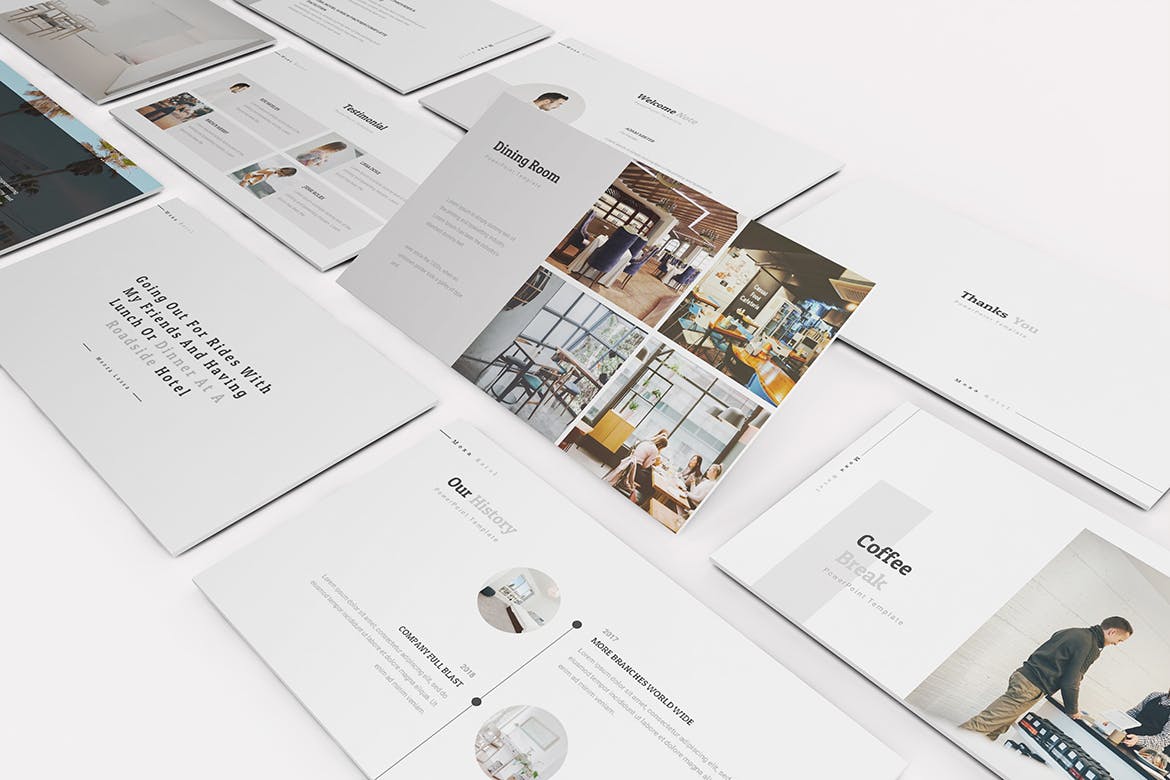 酒店设计展示的ppt简洁模板下载 [PPTX]