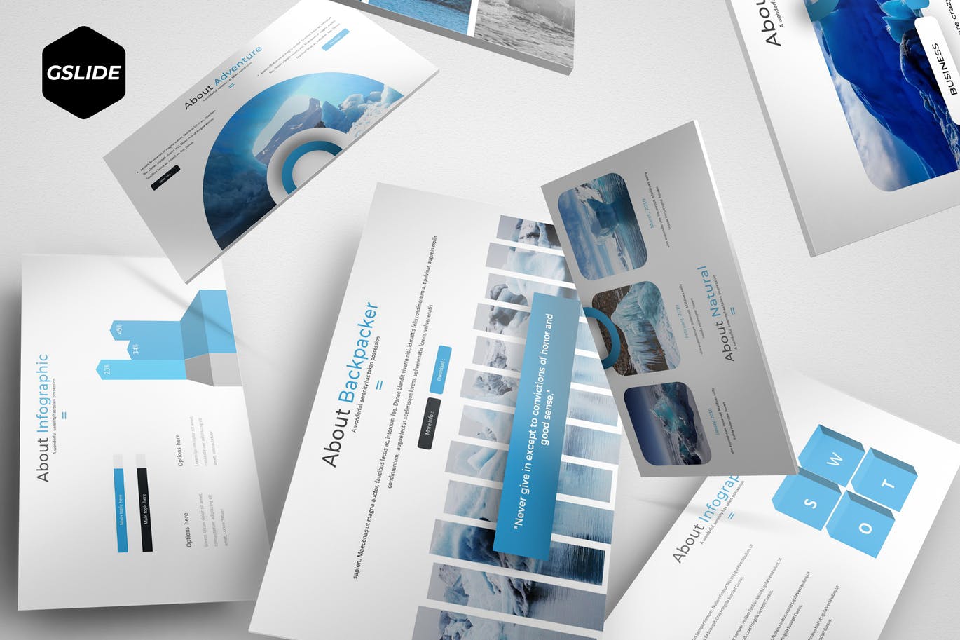 时尚高端简约多用途的高品质Google Slides谷歌幻灯片演示模板（powerpoint）