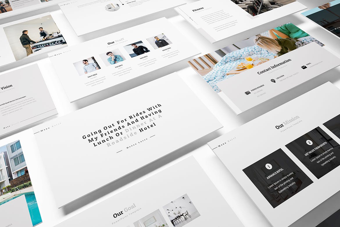 酒店设计展示的ppt简洁模板下载 [PPTX]