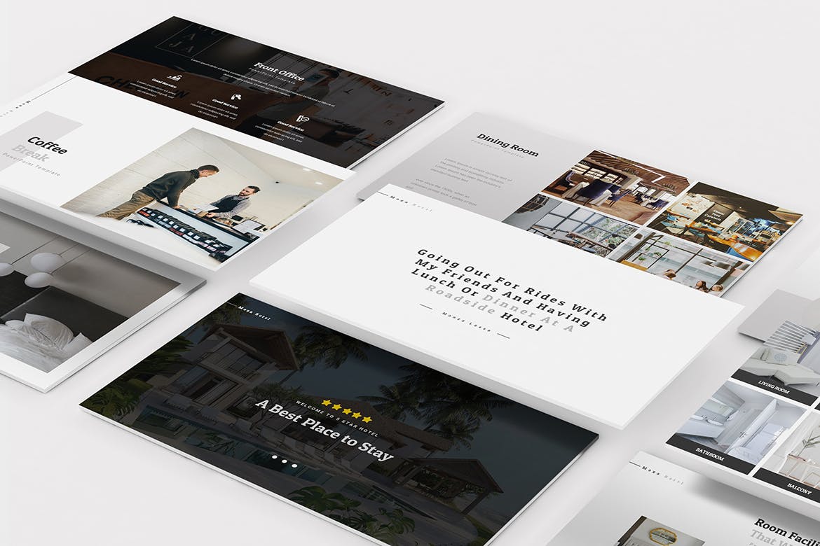 酒店设计展示的ppt简洁模板下载 [PPTX]