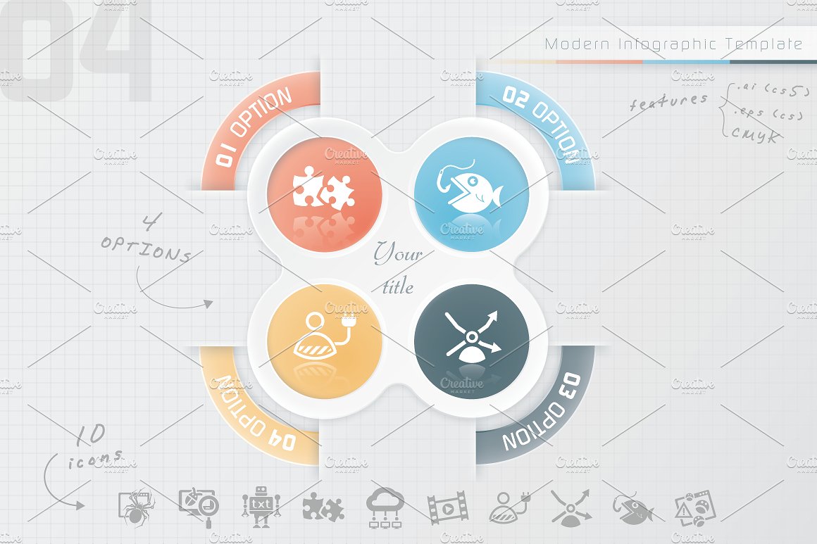 现代信息图表ppt模板 Modern Infographic Template (4)