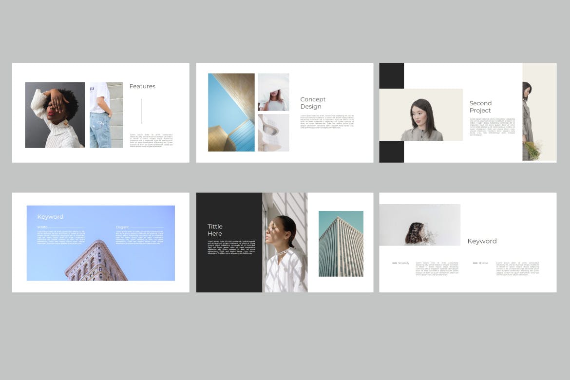 大气有创意的时尚极简主义PPT模板[PPTX]