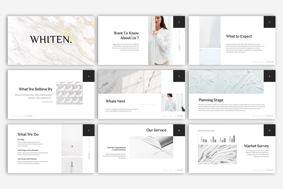 高端优雅时尚高级灰配色的高品质powerpoint幻灯片演示模板(pptx)