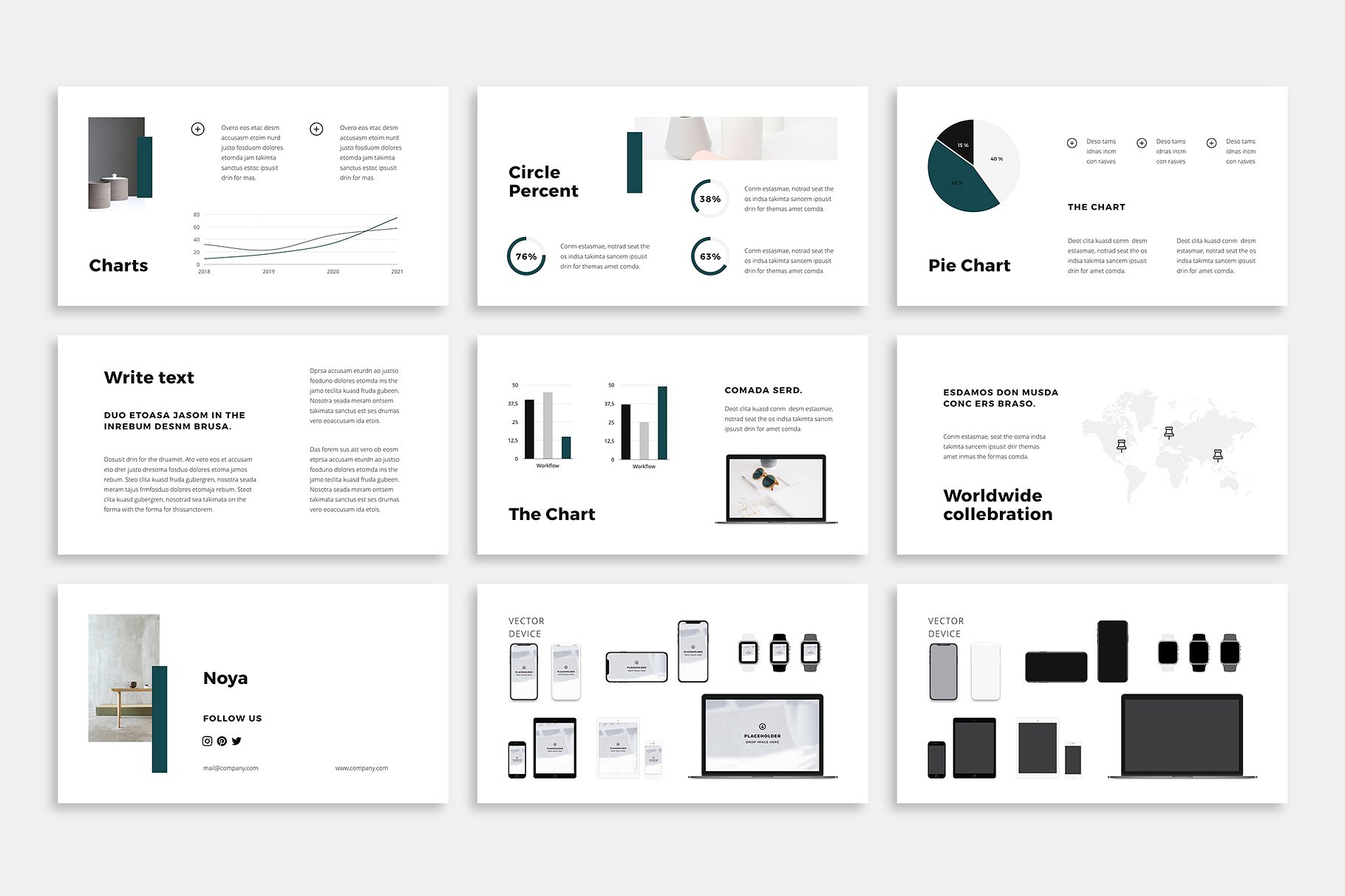 高端时尚ppt素材模板 NOYA – Keynote Template