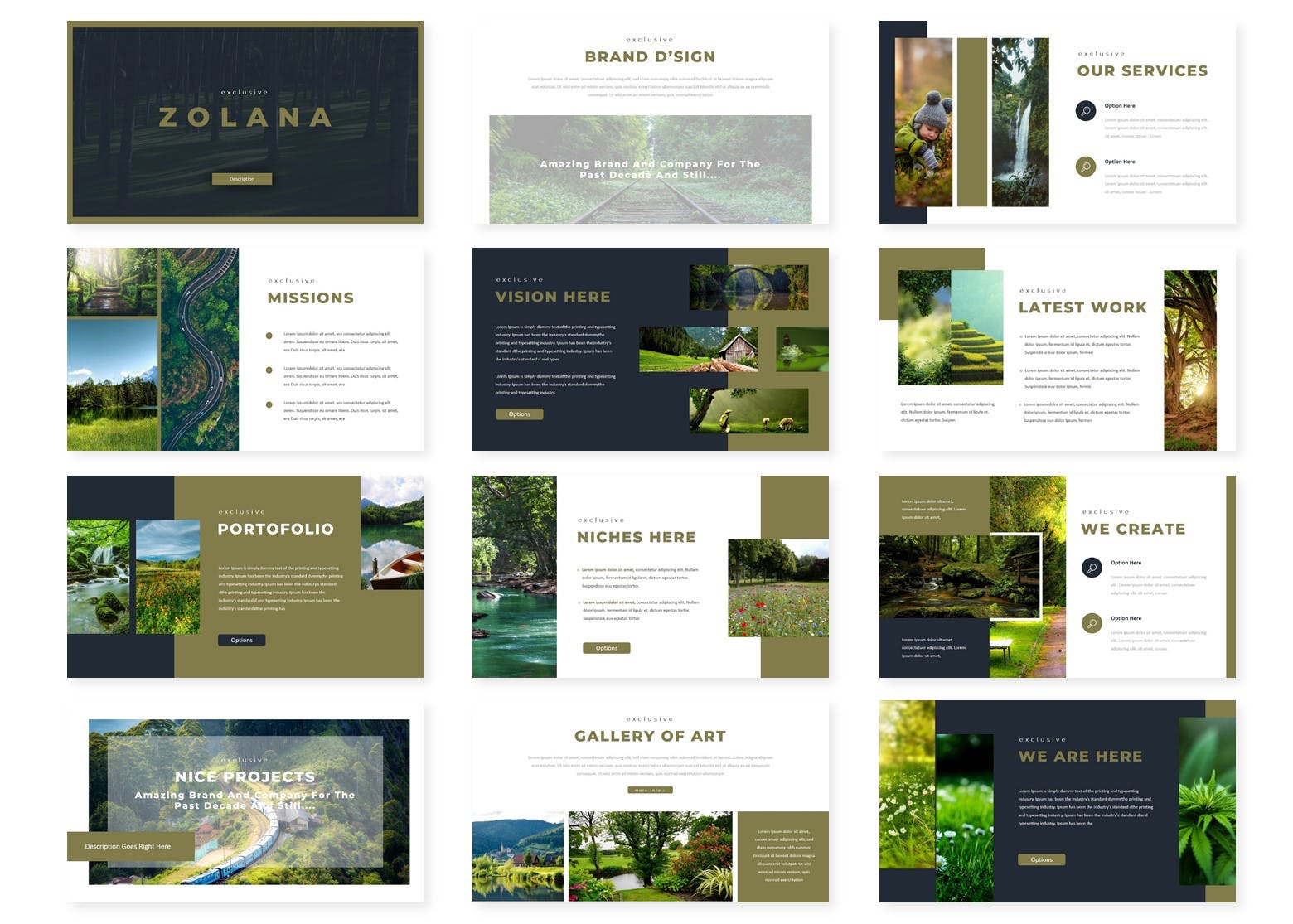 高端绿植相关的PPT模板 简约ppt模板 精美ppt模板[PPTX]