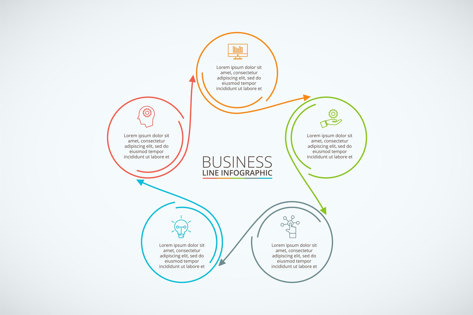 矢量信息图表ppt素材 Line flat elements for infographic_2