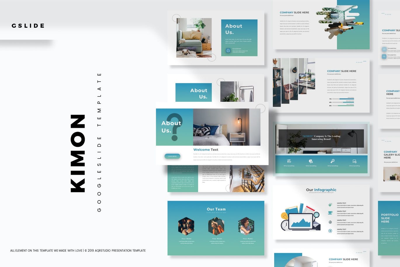 时尚高端清新简约多用途的高品质工作总结Google Sliedes谷歌幻灯片powerpoint演示模板（pptx）