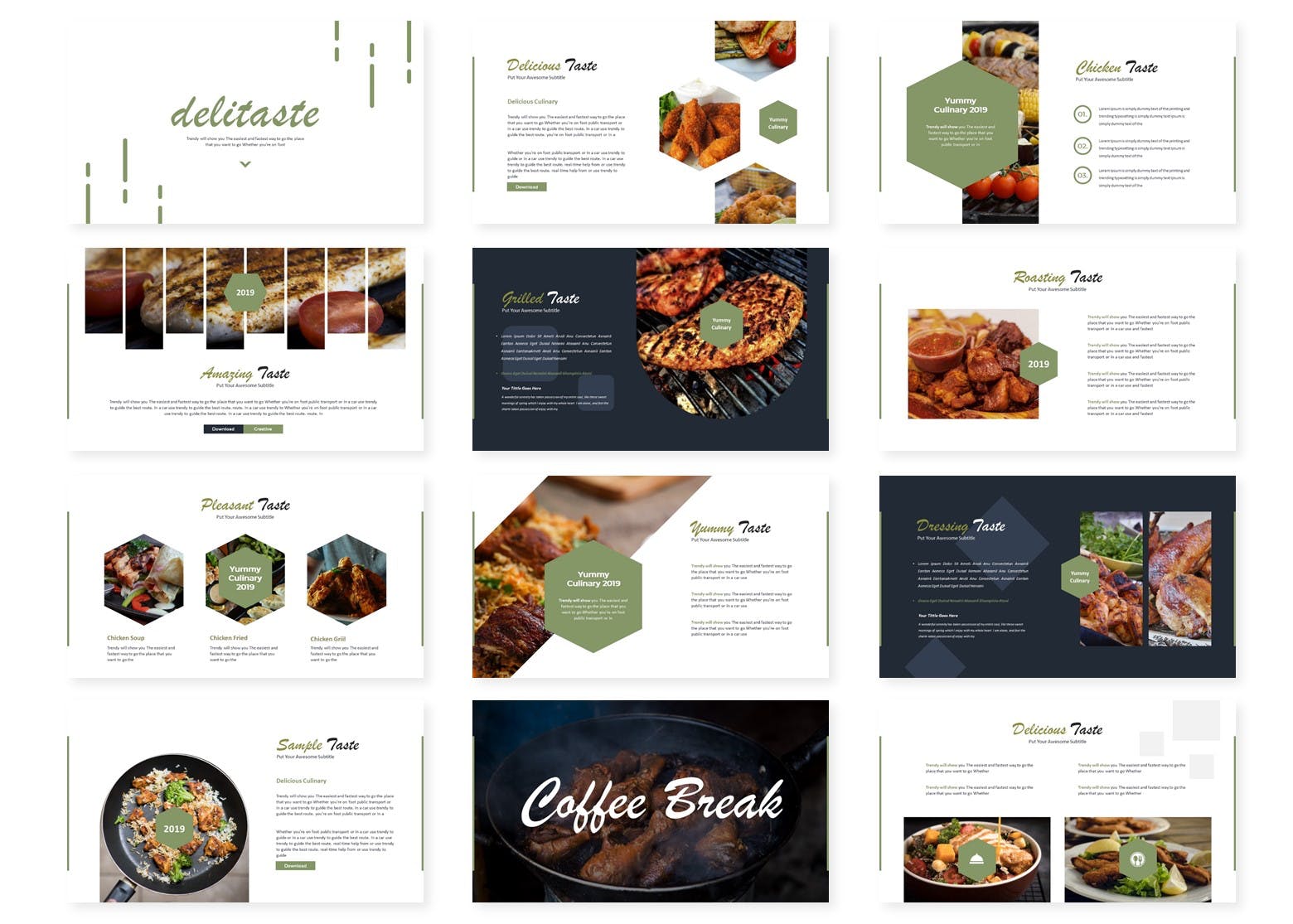 呈现美食的高端PPT模板下载[PPTX]