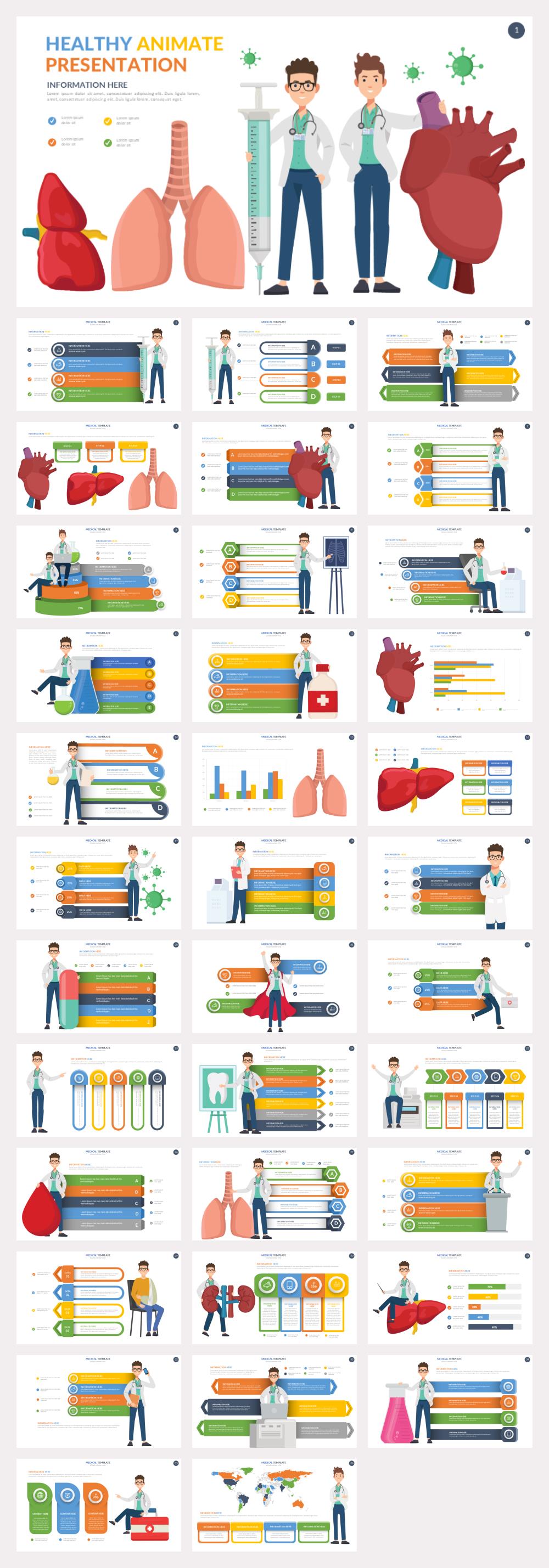 300+页医疗信息PPT模板版式，一键打包！