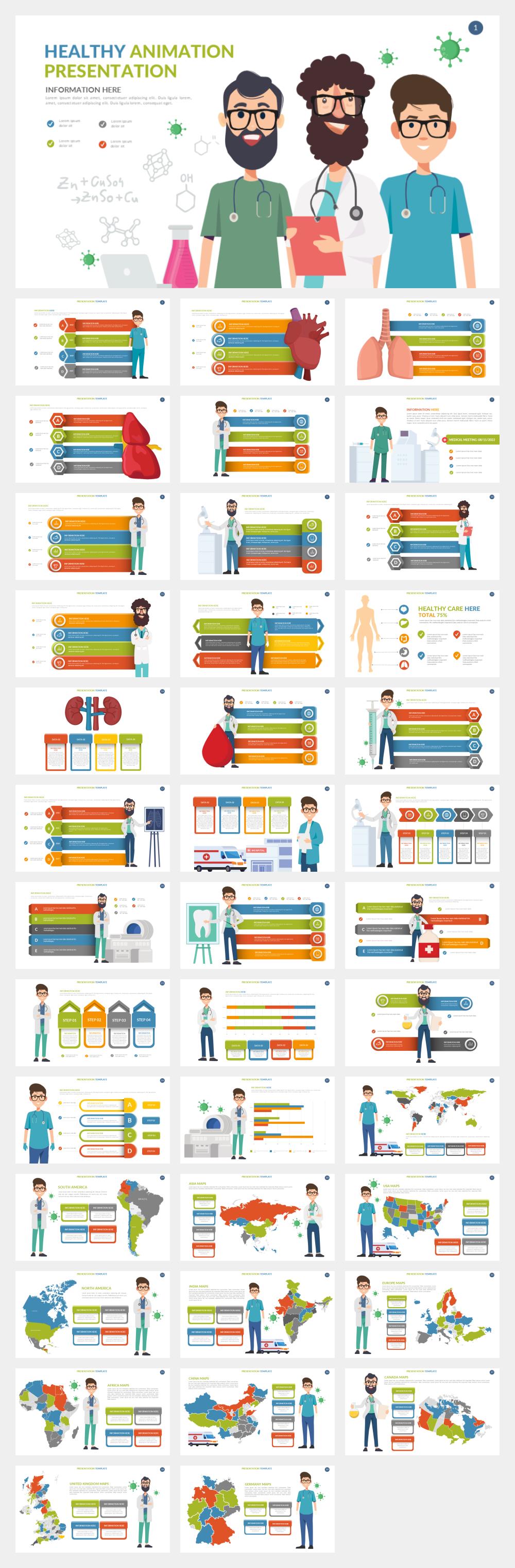 300+页医疗信息PPT模板版式，一键打包！