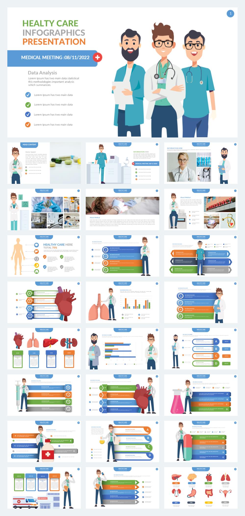300+页医疗信息PPT模板版式，一键打包！