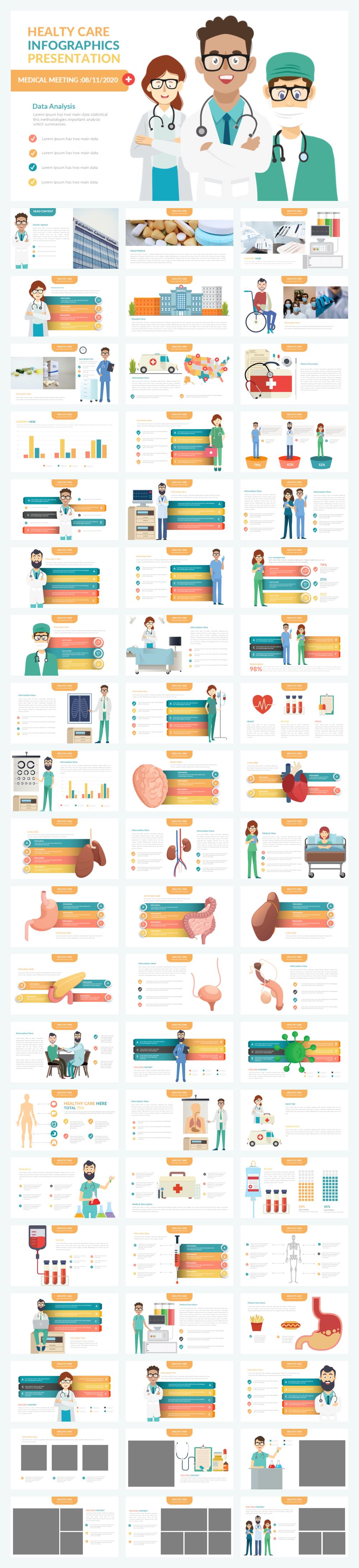 300+页医疗信息PPT模板版式，一键打包！